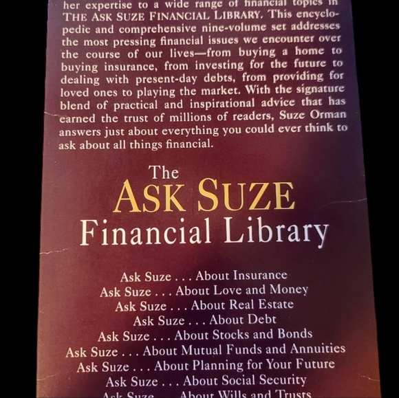 The Ask Suze Financial Library by Suze Orman 2000 Paperback Book Box Set of 9 - Picture 2 of 4